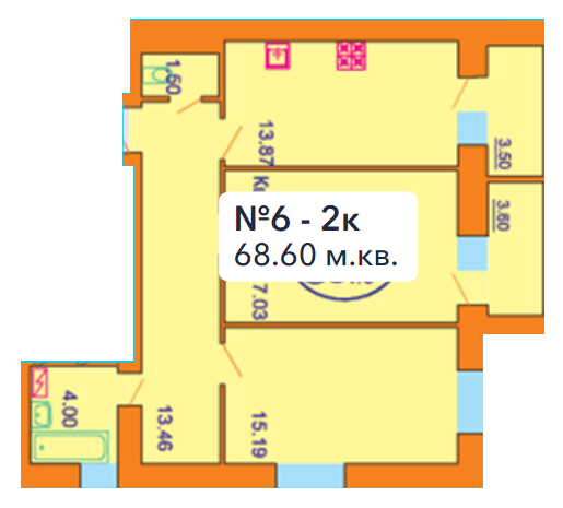 2-комнатная 68.6 м² в ЖК София Киевская от 15 500 грн/м², с. Софиевская Борщаговка