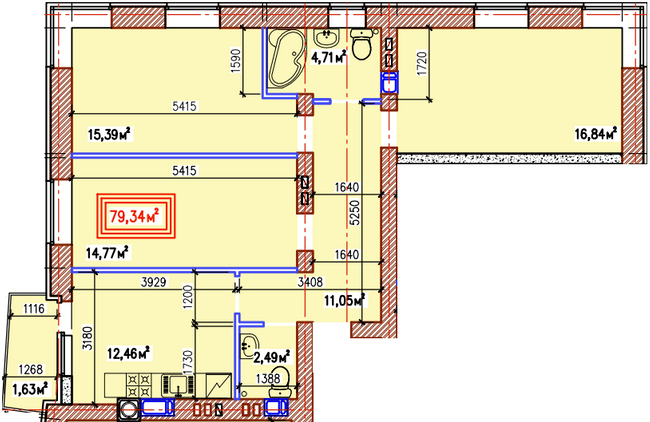 3-кімнатна 79.34 м² в ЖК Затишний квартал від 29 500 грн/м², с. Софіївська Борщагівка