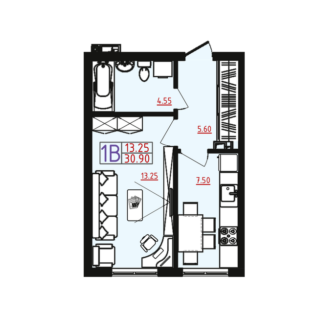 1-кімнатна 30.9 м² в ЖМ Острови від 15 800 грн/м², Одеса