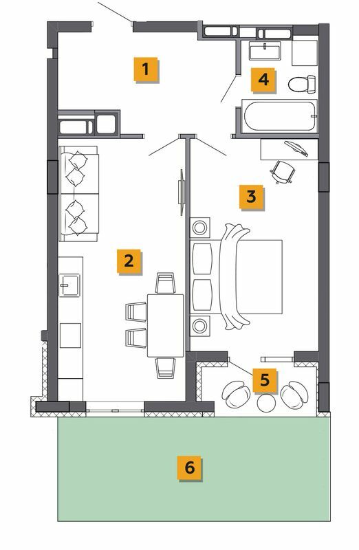 1-кімнатна 49.62 м² в ЖК Basa city від 28 500 грн/м², с. Ходосівка
