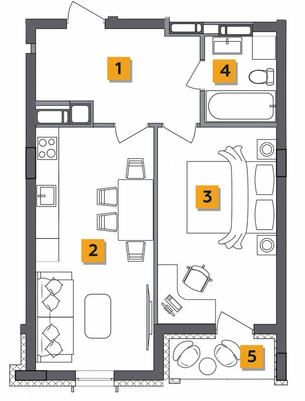 1-кімнатна 50.25 м² в ЖК Basa city від 26 000 грн/м², с. Ходосівка