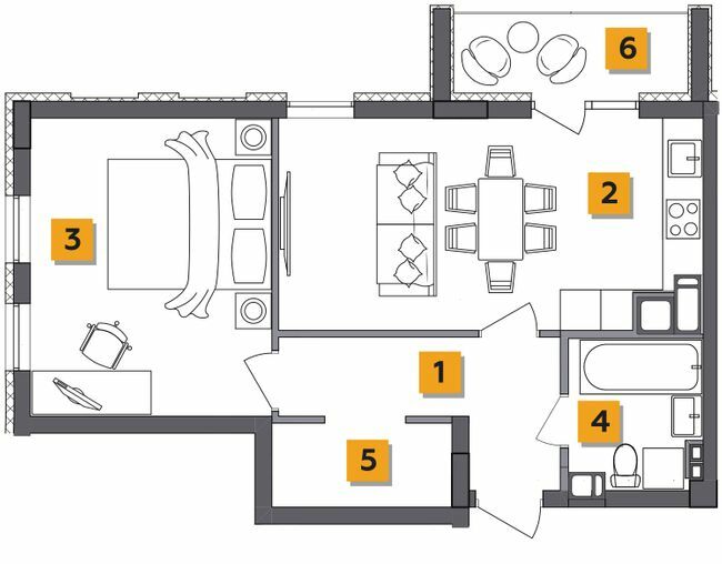 1-кімнатна 51.1 м² в ЖК Basa city від 26 000 грн/м², с. Ходосівка
