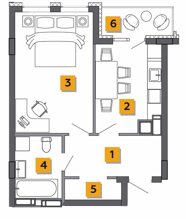 1-кімнатна 43.16 м² в ЖК Basa city від 28 500 грн/м², с. Ходосівка