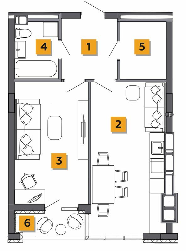 1-кімнатна 50.42 м² в ЖК Basa city від 26 000 грн/м², с. Ходосівка
