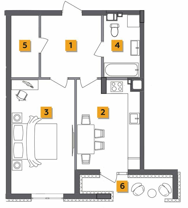 1-кімнатна 52.42 м² в ЖК Basa city від 26 000 грн/м², с. Ходосівка