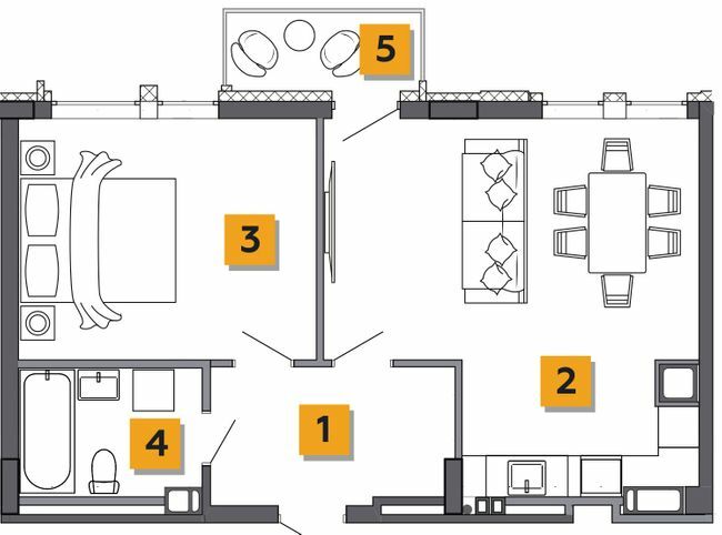 1-кімнатна 54.33 м² в ЖК Basa city від 26 000 грн/м², с. Ходосівка