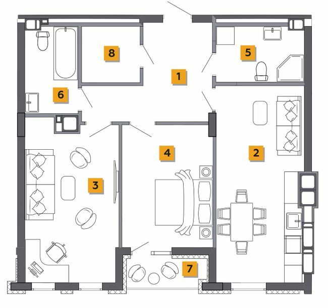 2-кімнатна 76.4 м² в ЖК Basa city від 34 000 грн/м², с. Ходосівка