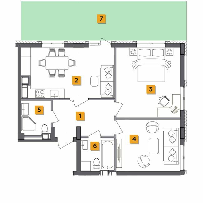 2-кімнатна 65.9 м² в ЖК Basa city від 34 000 грн/м², с. Ходосівка