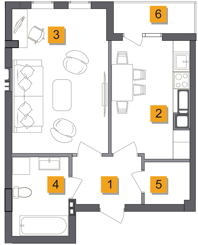 1-кімнатна 41.02 м² в ЖК Basa city від 19 800 грн/м², с. Ходосівка
