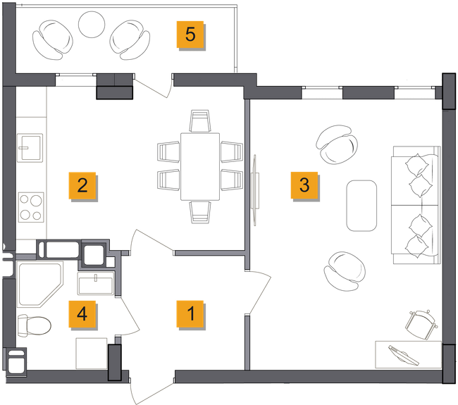 1-кімнатна 44.34 м² в ЖК Basa city від 28 500 грн/м², с. Ходосівка