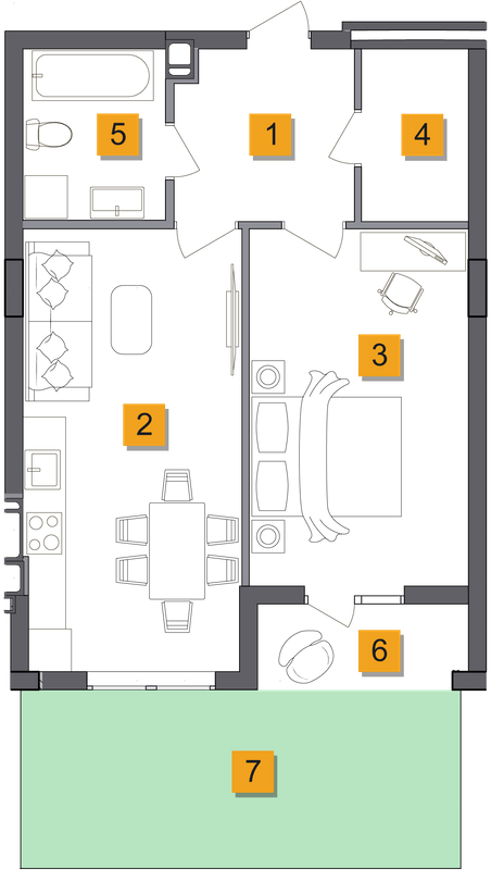 1-кімнатна 49.59 м² в ЖК Basa city від 28 500 грн/м², с. Ходосівка