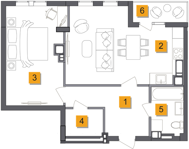 1-кімнатна 54.26 м² в ЖК Basa city від 26 000 грн/м², с. Ходосівка
