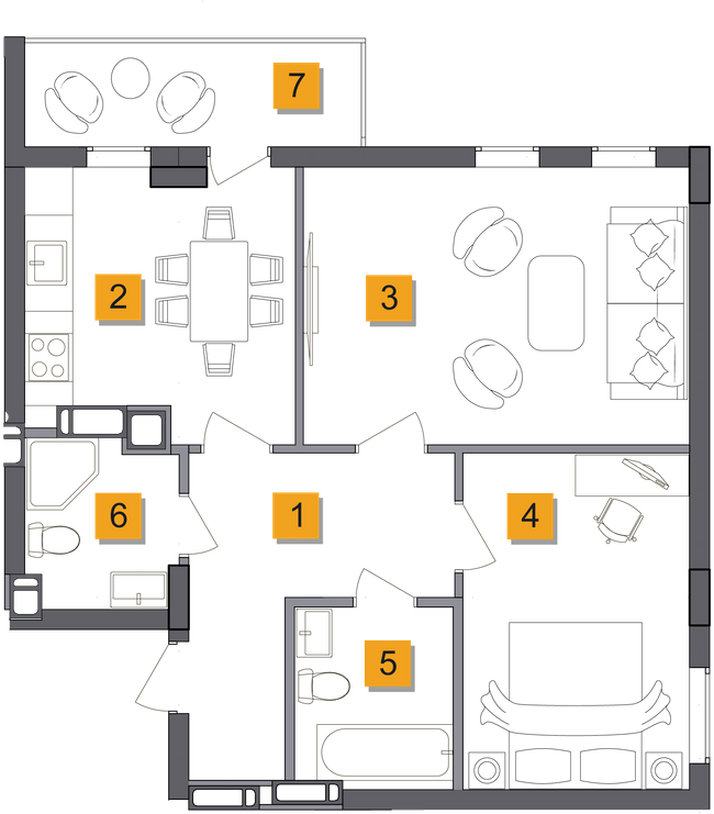 2-кімнатна 58.01 м² в ЖК Basa city від 19 800 грн/м², с. Ходосівка
