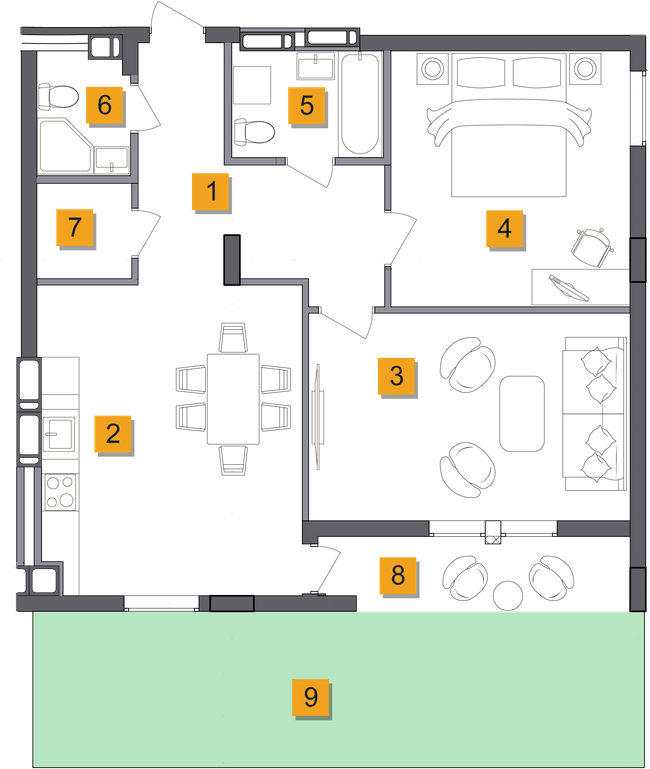 2-кімнатна 74.83 м² в ЖК Basa city від 34 000 грн/м², с. Ходосівка