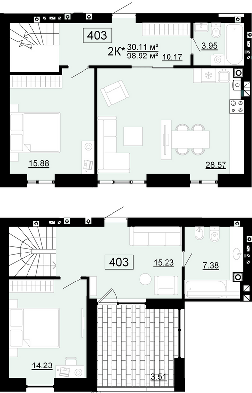 Дворівнева 98.92 м² в ЖК City Lake від 17 500 грн/м², с. Шевченкове