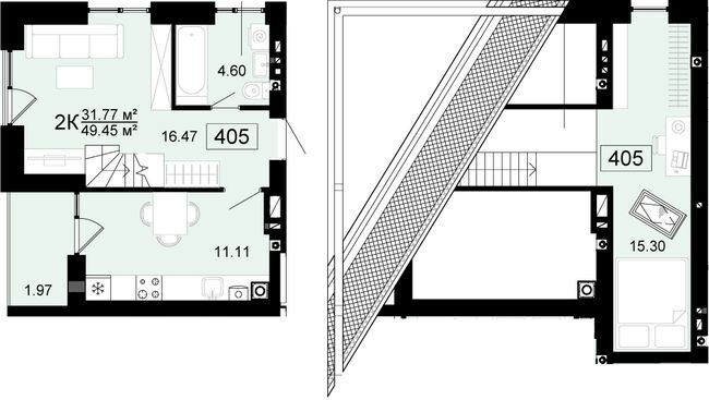 Дворівнева 49.45 м² в ЖК City Lake від 17 500 грн/м², с. Шевченкове