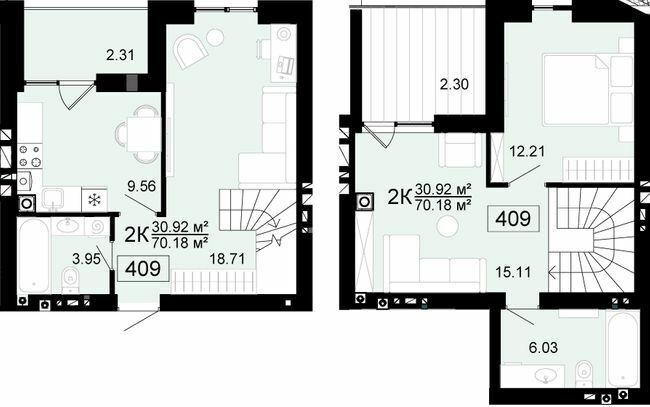 Дворівнева 70.18 м² в ЖК City Lake від 23 000 грн/м², с. Шевченкове