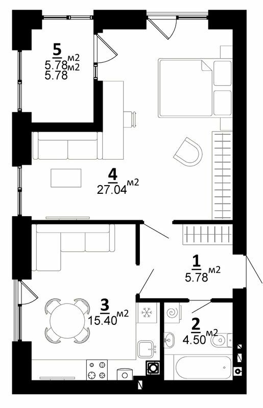 1-кімнатна 58.5 м² в ЖК City Lake від 22 500 грн/м², с. Шевченкове