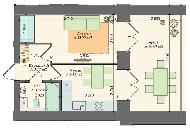 1-кімнатна 47.42 м² в ЖК Art Residence від 22 750 грн/м², м. Ірпінь