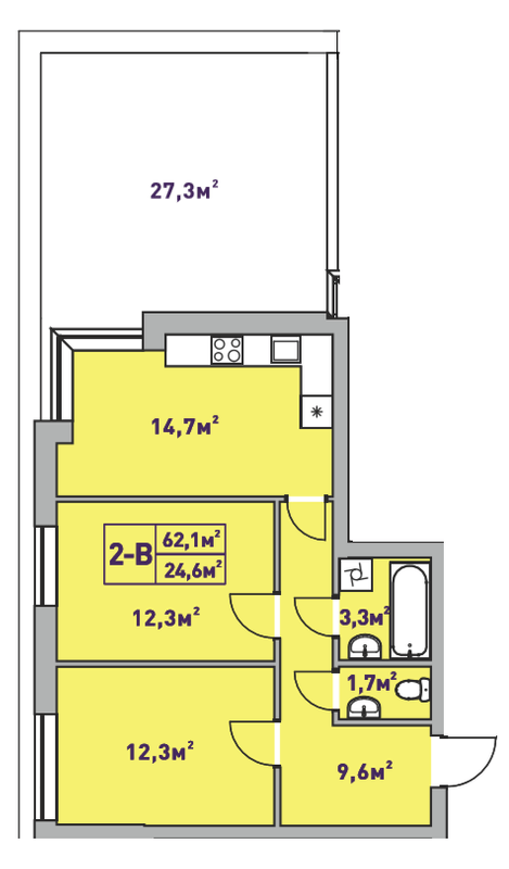 2-комнатная 62.1 м² в ЖК Центральный-2 от 22 250 грн/м², г. Ирпень