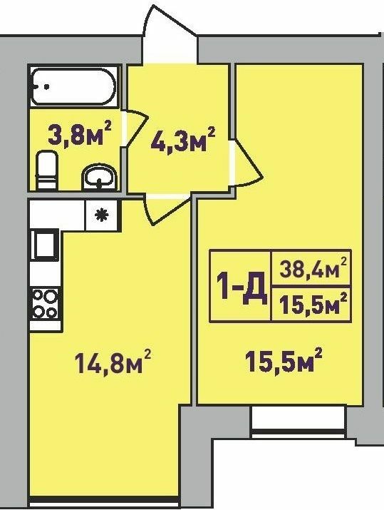 1-кімнатна 38.4 м² в ЖК Центральний-Преміум від 24 050 грн/м², м. Ірпінь