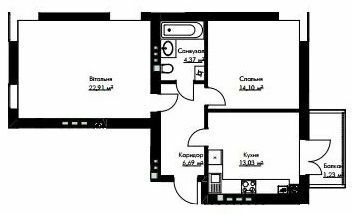 2-кімнатна 62.33 м² в ЖК Cherry House від 13 500 грн/м², смт Гостомель