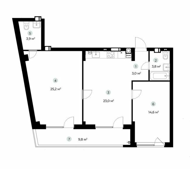 2-кімнатна 78.4 м² в ЖК PARKTOWN від 22 000 грн/м², смт Гостомель