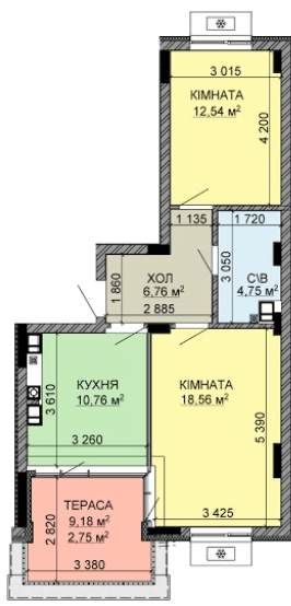 2-кімнатна 56.12 м² в ЖК Найкращий квартал-2 від 23 400 грн/м², смт Гостомель