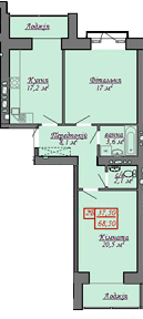 2-кімнатна 68.3 м² в ЖК Містечко Козацьке від 13 800 грн/м², Івано-Франківськ