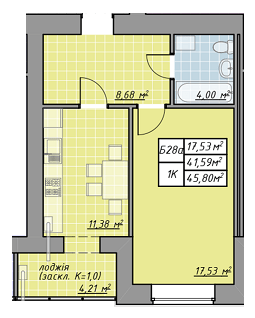 1-комнатная 45.8 м² в ЖК Millennium от 12 600 грн/м², Ивано-Франковск