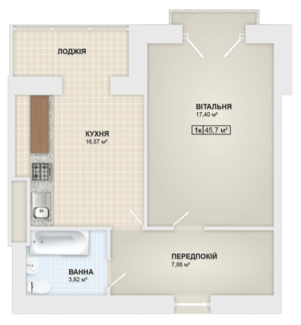 1-комнатная 45.7 м² в ЖК Городок Мануфактура от 13 900 грн/м², Ивано-Франковск