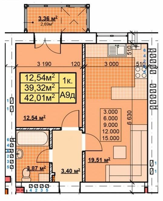 1-кімнатна 42.01 м² в ЖК Паркове містечко від 16 000 грн/м², Івано-Франківськ