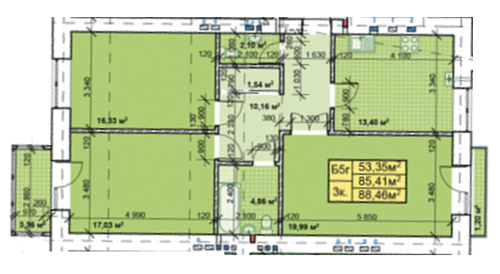 3-кімнатна 88.46 м² в ЖК Паркове містечко від 14 700 грн/м², Івано-Франківськ