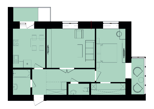 2-комнатная 69.64 м² в ЖК Вишневый от 12 000 грн/м², Хмельницкий