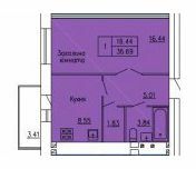 1-кімнатна 36.69 м² в ЖК на вул. Гагаріна, 1 від 9 000 грн/м², м. Кам`янець-Подільський