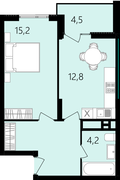 1-кімнатна 46.2 м² в ЖК Лісопарковий від 24 000 грн/м², Вінниця