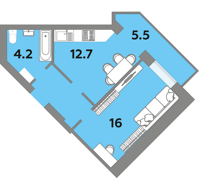 1-кімнатна 43.8 м² в ЖК Яровиця від 20 450 грн/м², Луцьк