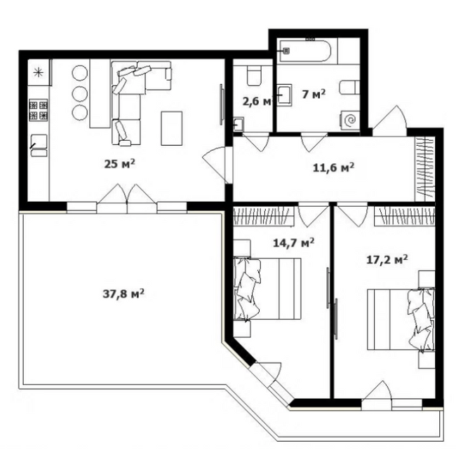 2-кімнатна 86.5 м² в ЖК Green Land від 30 350 грн/м², Ужгород
