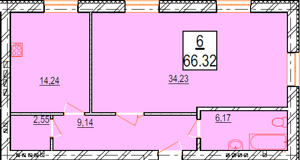 1-комнатная 66.32 м² в ЖК Маєток Боздош от 16 400 грн/м², Ужгород