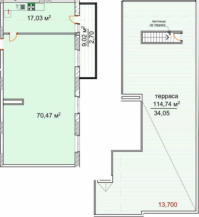 Дворівнева 124.3 м² в ЖК Корона Ренессанса від 20 800 грн/м², Запоріжжя