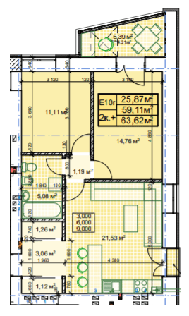 2-кімнатна 63.62 м² в ЖК Паркове містечко від 14 200 грн/м², Івано-Франківськ