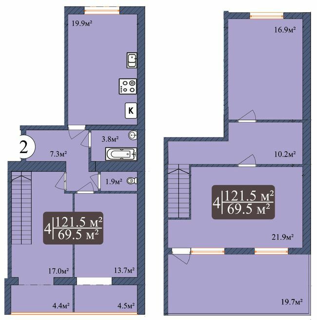 Двухуровневая 121.5 м² в ЖК Мечта Николаев от 15 000 грн/м², Николаев