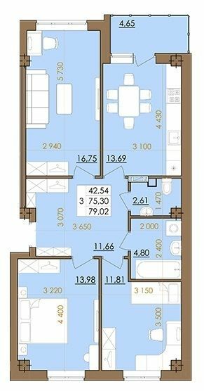 3-комнатная 79.02 м² в ЖК Европейский квартал от 16 000 грн/м², Полтава