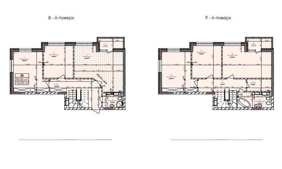 Дворівнева 155.83 м² в ЖК Бережанський від 20 000 грн/м², Київ