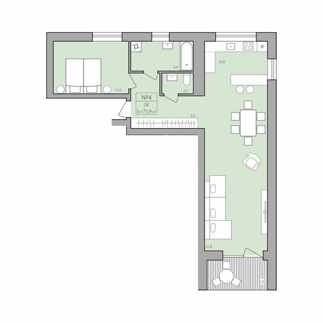 2-комнатная 75.9 м² в ЖК ЭкоДом от 11 500 грн/м², с. Петриков