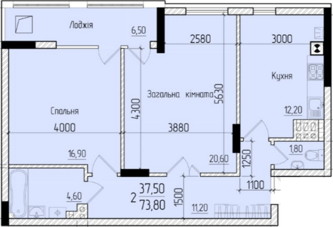 2-комнатная 73.8 м² в ЖК Comfort Hall от 18 500 грн/м², Черновцы
