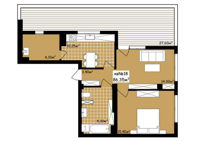 2-комнатная 86.35 м² в ЖК Неосити от 21 850 грн/м², Черновцы