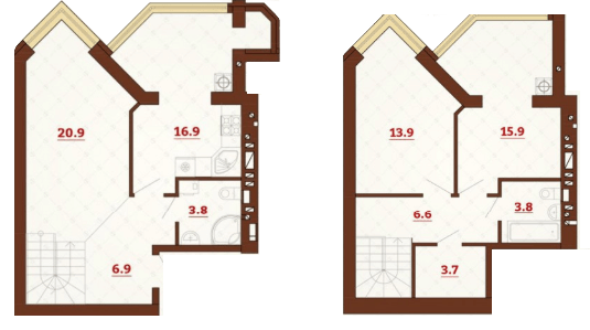 Дворівнева 92.4 м² в ЖК Софія Резіденс від 35 000 грн/м², с. Софіївська Борщагівка