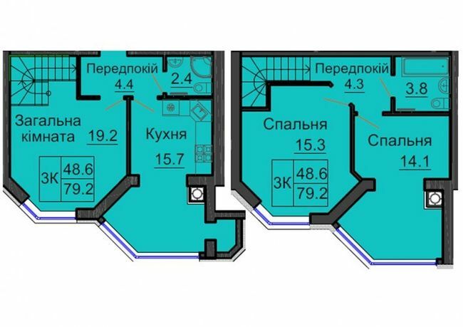 Дворівнева 79.2 м² в ЖК Софія Резіденс від 35 000 грн/м², с. Софіївська Борщагівка