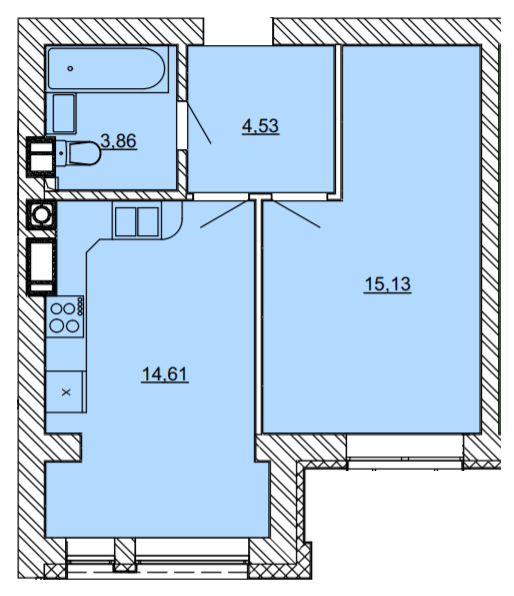 1-кімнатна 38.13 м² в ЖК Найкращий квартал від 29 450 грн/м², м. Ірпінь